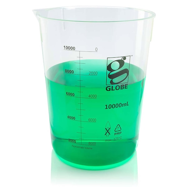 Globe Scientific 10,000mL Beaker, Diamond Essentials, Griffin Style, Low Form, Printed Graduations, PMP 3652-10M - main